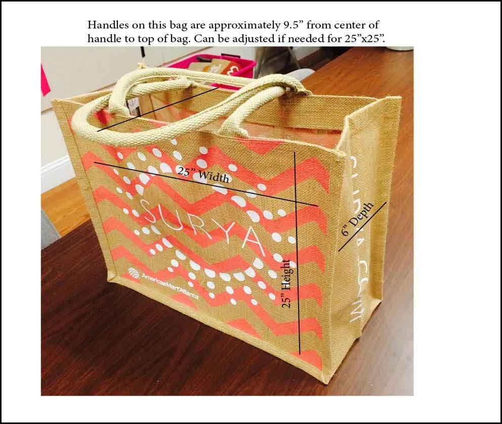 Jute shopping bag with cord handle